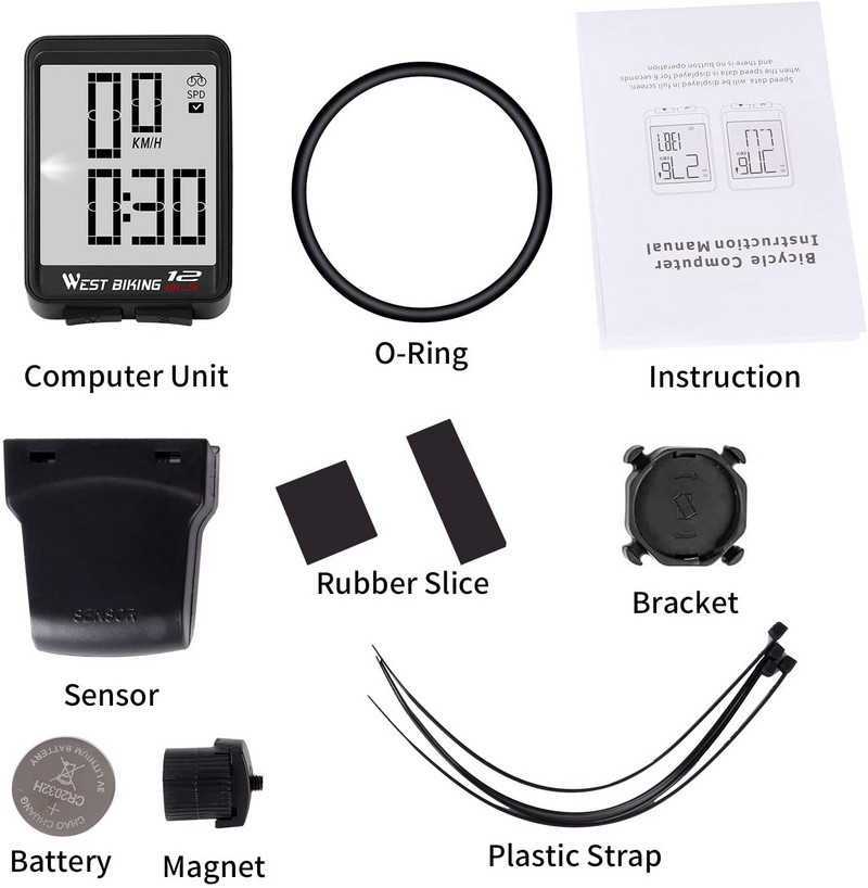 Veekindel jalgrattaarvuti taustavalgustusega juhtmevaba juhtmega spidomeetri läbisõidumõõdik Stopper võimsusmõõtur Jalgrattasõit