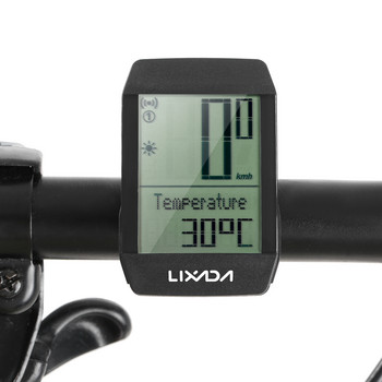 Lixada Wireless Bike Cycling Computer IPX6 Αδιάβροχο ταχύμετρο ποδηλάτου οδόμετρο με οπίσθιο φωτισμό LED