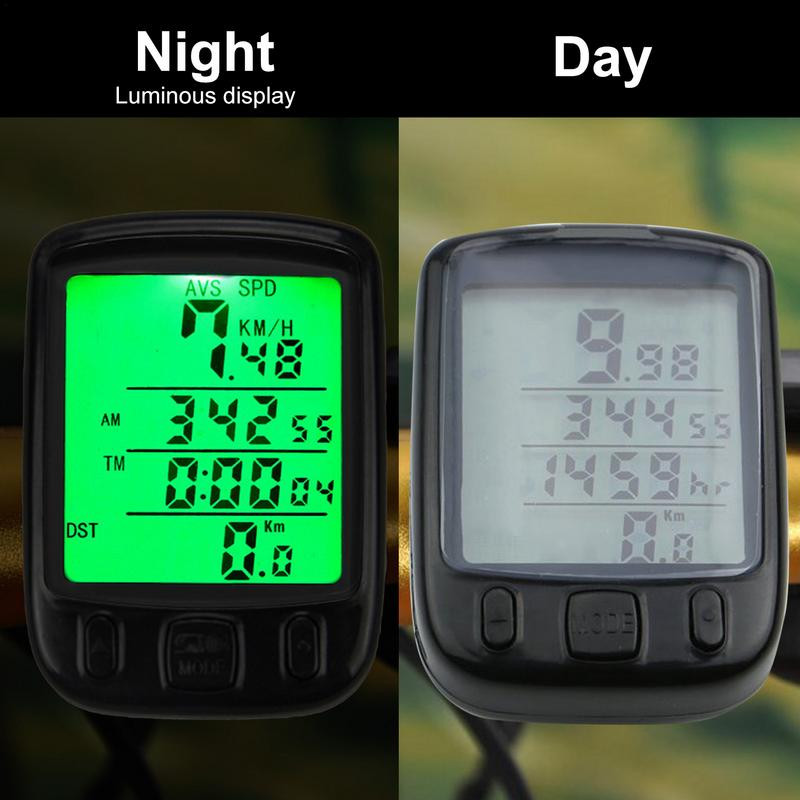 Veekindel juhtmega digitaalne jalgrattasõidu spidomeeter läbisõidumõõdik helendav jalgratta jalgrattasõidu kiiruse loendur Koodilaud Jalgrattatarvikud