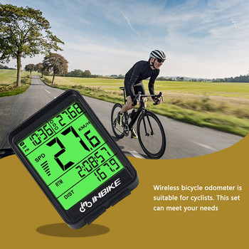 Скоростомер за велосипед Цифров одометър Безжичен преносим скоростомер за велосипед ABS Английска версия Инструмент за измерване на скоростта на пробега