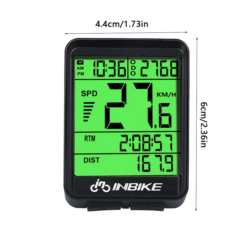 Dviračio spidometro skaitmeninis odometras, belaidis nešiojamasis dviračio spidometras ABS anglų versijos ridos greičio matavimo įrankis