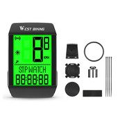 5 nyelvű kerékpár sebességmérő, vízálló kerékpáros kilométermérő, többfunkciós kerékpáros sebességmérő, teljes képernyős, háttérvilágítású stopper