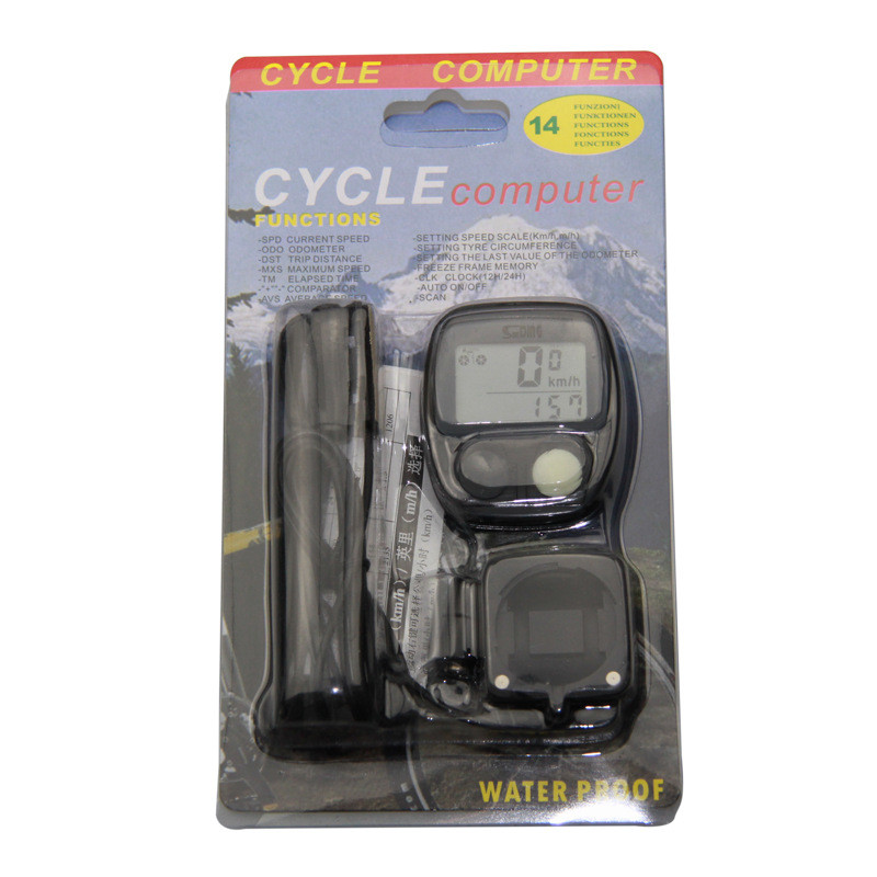 Kerékpár kilométer-számláló Mountain Bike Vezetékes sebességmérő Kerékpározás Kronográf Lovaglás Stopper 15 funkció Kerékpár számítógép