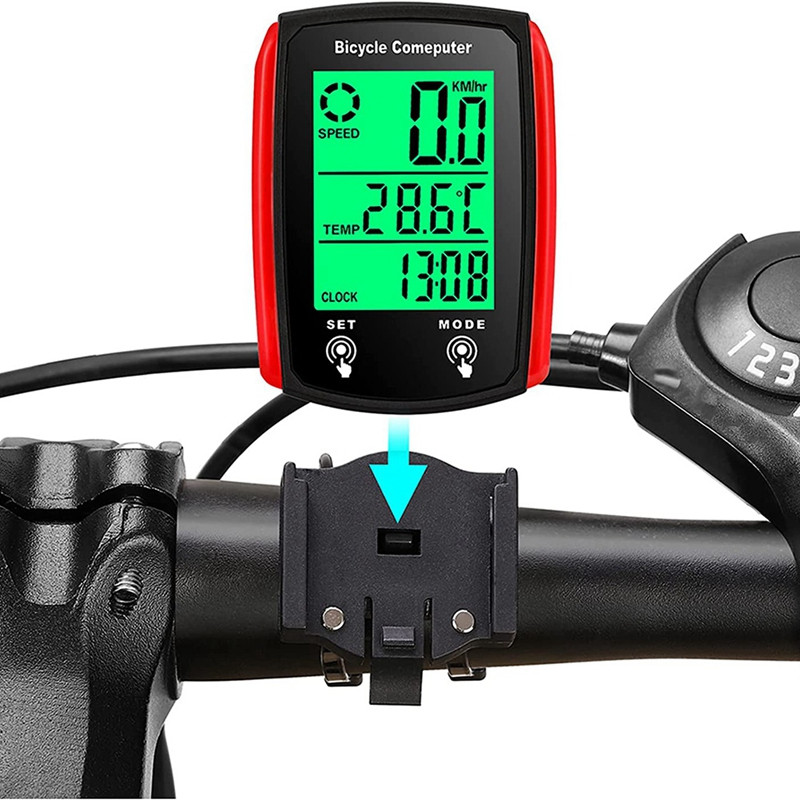 Kerékpárkomputer, Vízálló, vezetékes kerékpár-sebességmérő Kilométerszámláló Cycle Computer LCD kijelző, Elektromos kerékpár vezérlőpult