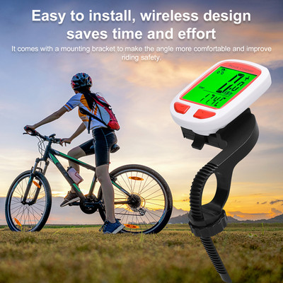 Juhtmeta jalgrattaarvuti LED digitaalne jalgratta spidomeeter läbisõidumõõdik Multifunktsionaalne rattakompuuter taustavalgustusega veekindel