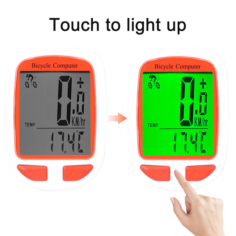 Computer fără fir pentru bicicletă LED Vitezometru digital pentru bicicletă Odometru Calculator de ciclism multifuncțional rezistent la apă cu iluminare de fundal