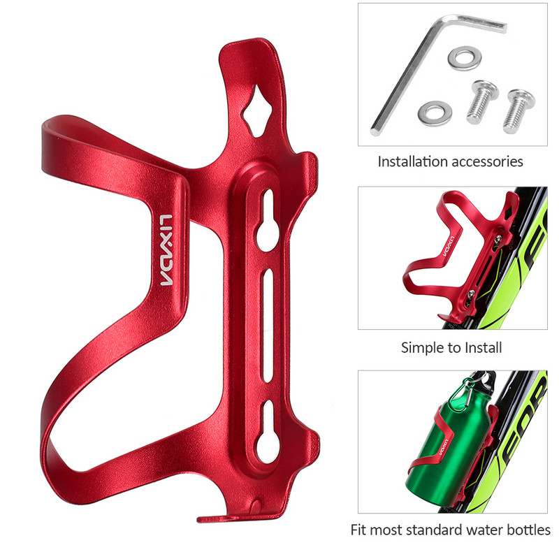 Lixada lengvas dviračio butelio laikiklis, lydinio MTB vandens butelio dėklo puodelio laikiklis, skirtas vežimėlio dviračių dviračių butelio laikikliui