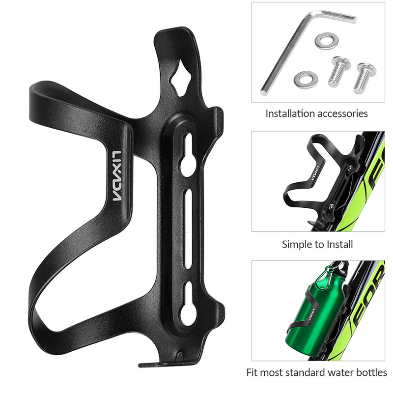 Lixada lengvas dviračio butelio laikiklis, lydinio MTB vandens butelio dėklo puodelio laikiklis, skirtas vežimėlio dviračių dviračių butelio laikikliui