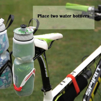 MTB Seat Post Μετατροπέας κλουβιού διπλού μπουκαλιού Αλουμινένιος προσαρμογέας θήκης φιάλης διπλού ποδηλάτου καθίσματος Αξεσουάρ Cycling