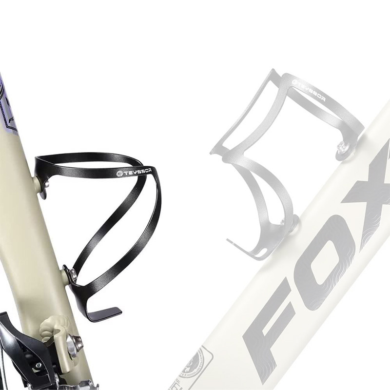Cușcă pentru biciclete Teyssor pentru bicicletă, suport pentru sticle de apă din aliaj de aluminiu pentru bicicletă de drum MTB, negru