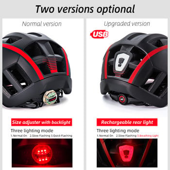 VICTGOAL Bike Helmet for Men Women MTB Road Bicycle Helmet LED USB Rechargeable Light Mountain Road Bike Visor Cycling Helmet