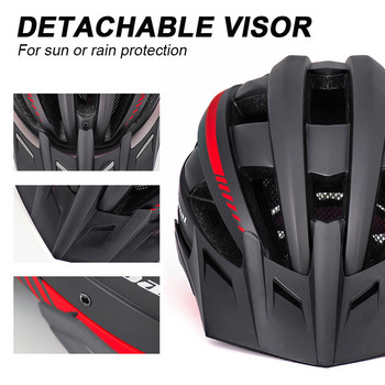 VICTGOAL Bike Helmet for Men Women MTB Road Bicycle Helmet LED USB Rechargeable Light Mountain Road Bike Visor Cycling Helmet