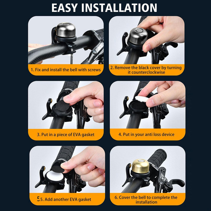 Classic Bike Bell for AirTag Bell Case Vízálló kerékpárra szerelhető kerékpárcsengő Air Tag GPS Tracker kerékpártartozékokhoz