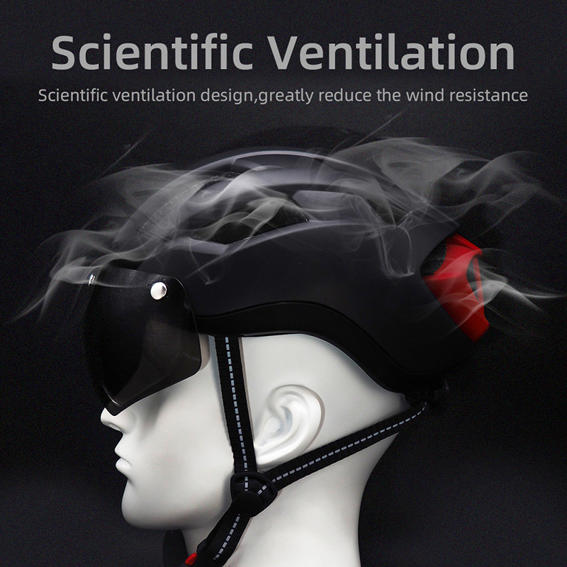 VICTGOAL dviratininko šalmas su nuimamais magnetiniais akiniais USB įkraunamas galinės šviesos dviračio šalmas suaugusiems vyrams/moterims, M/L dydis