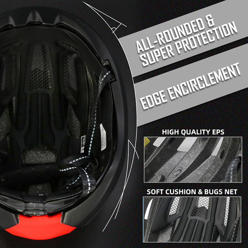 VICTGOAL dviratininko šalmas su nuimamais magnetiniais akiniais USB įkraunamas galinės šviesos dviračio šalmas suaugusiems vyrams/moterims, M/L dydis