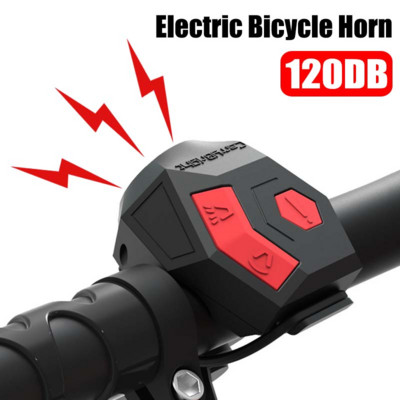 Електронен клаксон за велосипед, акумулаторен велосипеден звънец против кражба, 120db силен клаксон, водоустойчив предупредителен алармен пръстен за велосипеден скутер