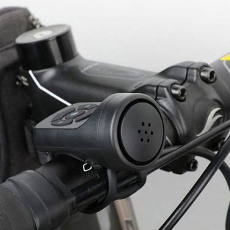 Dviračio elektrinis ragas, juodas ABS USB įkraunamas dviračio dviračio skambutis garsiakalbio žiedas dviračio priedai Garsus vairo aliarmo skambutis
