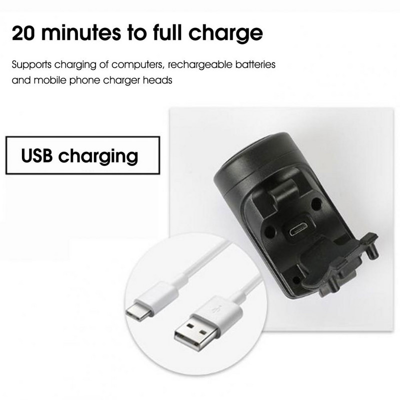 Dviračio elektrinis ragas, juodas ABS USB įkraunamas dviračio dviračio skambutis garsiakalbio žiedas dviračio priedai Garsus vairo aliarmo skambutis