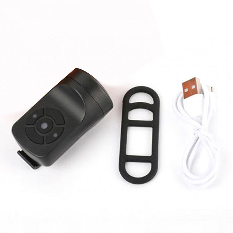 Dviračio elektrinis ragas, juodas ABS USB įkraunamas dviračio dviračio skambutis garsiakalbio žiedas dviračio priedai Garsus vairo aliarmo skambutis