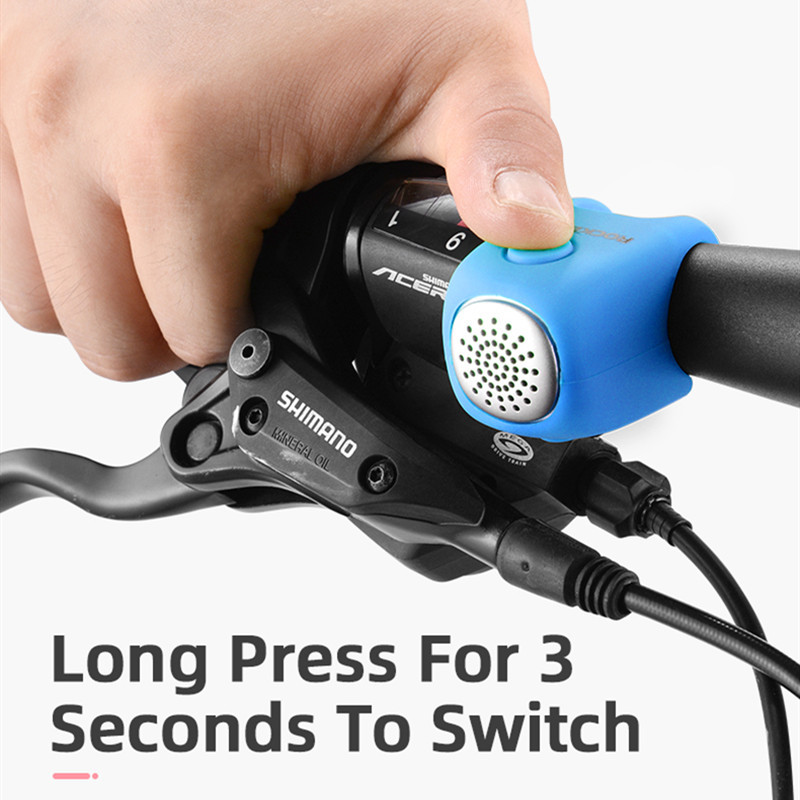 ROCKBROS Električno biciklističko zvono 90 dB Sirena otporna na kišu MTB bicikl Upravljač silika gel školjka Prsten Zvono za bicikl Dodaci za bicikl