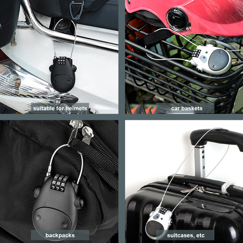 Dviračio užraktas Apsaugos nuo vagystės Motociklo šalmo kodinis užraktas Teleskopinis plieninis kabelis elektrinio dviračio kombinuoto pakabinamo dviračio priedai