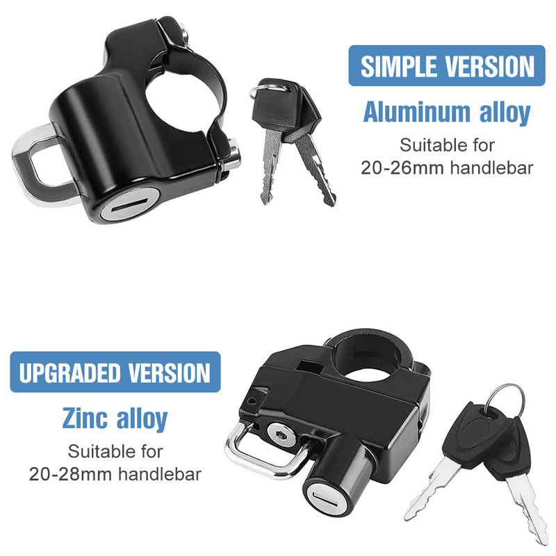 Motociklo šalmo užraktas nuo vagystės dviračio šalmo saugos spynos su 2 raktais ir montavimo įrankiu