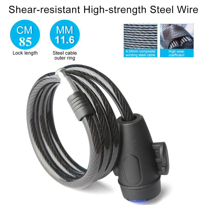 Jalgratta rattalukk Vargusevastane Mtb Maanteeratta terastraat ketilukk Mootorratta kiiver Kokkupandav Jalgratta Elektrilise Rolleri Ohutus Tabalukk