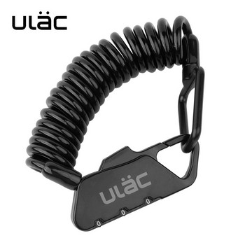 Комбинирана ключалка за велосипеди 1.2M удължен спирален кабел Комбинация от 3 цифри Възстановяема лека компактна преносима ключалка ULAC K2S