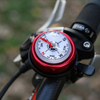 Висококачествен велосипеден звънец Планински пътен велосипед Алуминиева капачка Черни звънчета с компас Преносимо водоустойчиво оборудване за колоездене