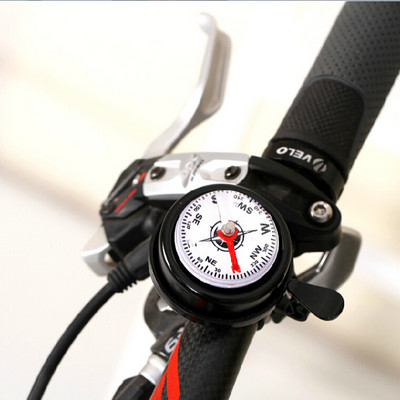 Clopoțel pentru bicicletă de înaltă calitate, capac din aluminiu pentru bicicletă de munte, clopote negru cu busolă, echipament portabil pentru ciclism rezistent la apă