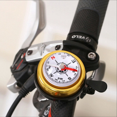 Clopoțel pentru bicicletă de înaltă calitate, capac din aluminiu pentru bicicletă de munte, clopote negru cu busolă, echipament portabil pentru ciclism rezistent la apă