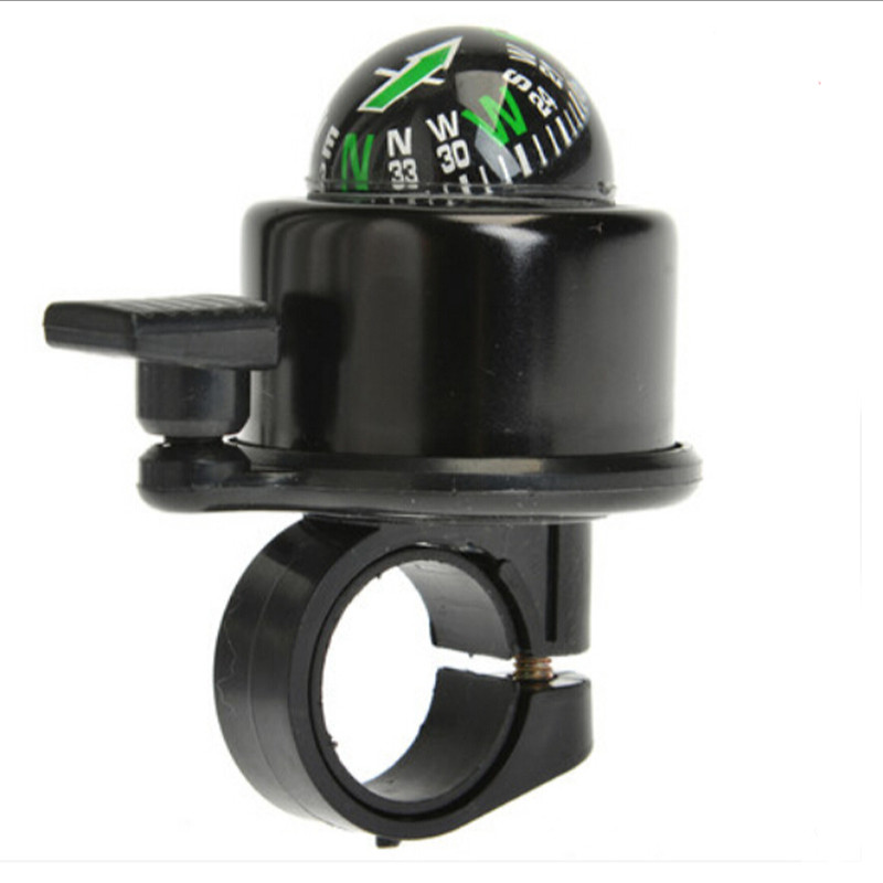 Clopoțel pentru bicicletă de înaltă calitate, capac din aluminiu pentru bicicletă de munte, clopote negru cu busolă, echipament portabil pentru ciclism rezistent la apă