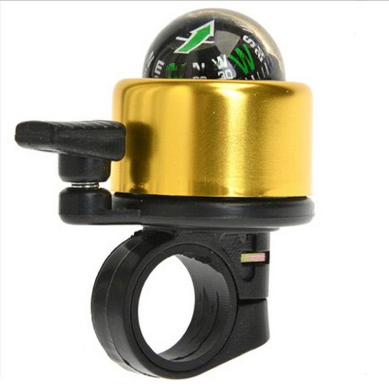 Clopoțel pentru bicicletă de înaltă calitate, capac din aluminiu pentru bicicletă de munte, clopote negru cu busolă, echipament portabil pentru ciclism rezistent la apă