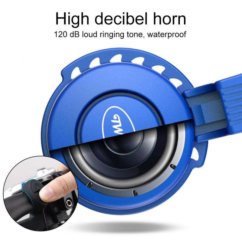 Sonerie de bicicletă reîncărcabilă prin USB, 120 dB, rezistentă la apă, pentru bicicletă, claxon electric, ghidon pentru ciclism, timbre de bicicleta, vânzare caldă
