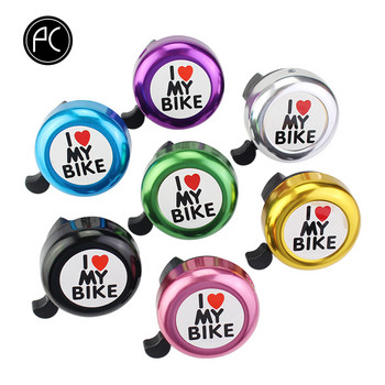 PCycling Bicycle Bell I Love My Bike Printed Clear Sound Алуминиева сплав MTB Road Bike Alarm Предупреждение Mini Ring Bell за деца