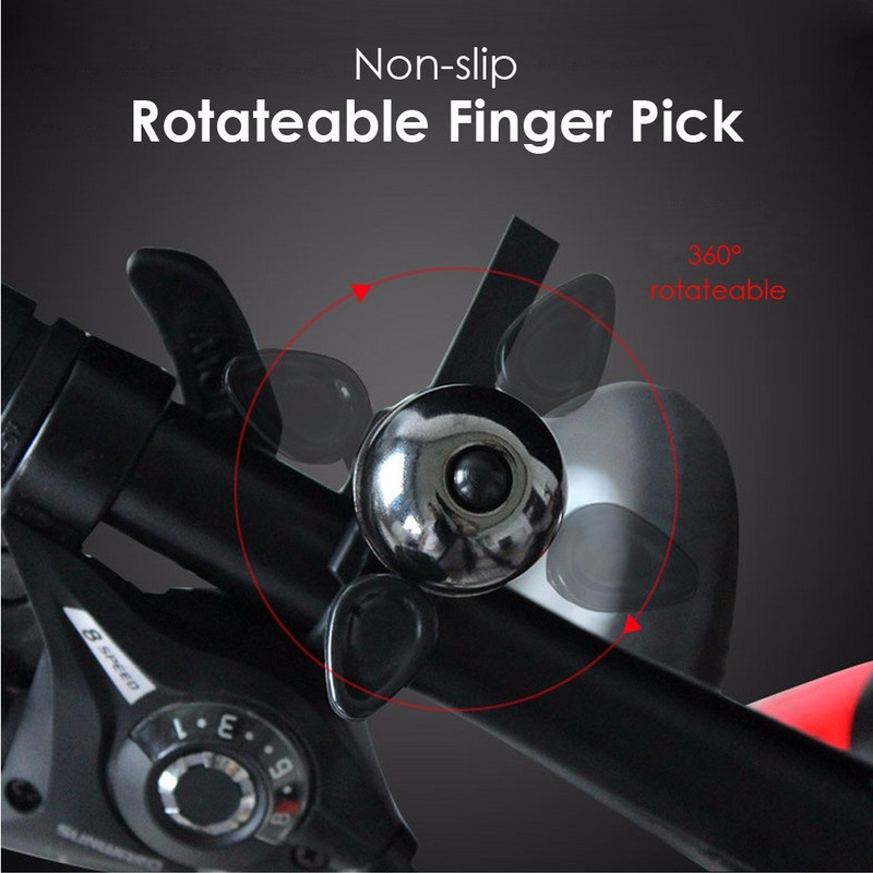 MICCGIN puhtast vasest jalgrattakella kaasaskantav minikäsijuht, 90DB 360 kraadi pööratav sõrmevalija jalgrattasarve jalgrattasõidutarvikud