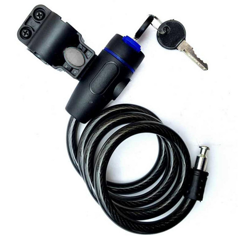 Încuietoare universală antifurt pentru bicicletă, bobină de cablu din oțel inoxidabil, pentru castel, bicicletă, bicicletă, MTB, încuietoare de securitate cu 2 chei