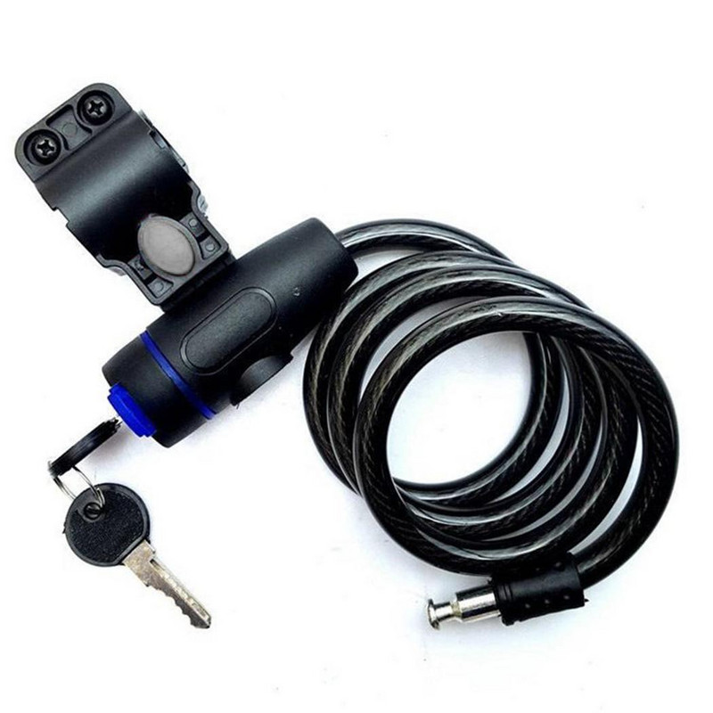 Încuietoare universală antifurt pentru bicicletă, bobină de cablu din oțel inoxidabil, pentru castel, bicicletă, bicicletă, MTB, încuietoare de securitate cu 2 chei