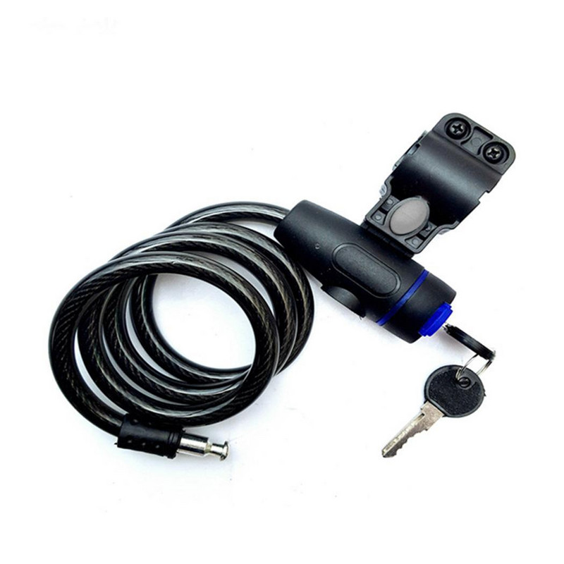 Încuietoare universală antifurt pentru bicicletă, bobină de cablu din oțel inoxidabil, pentru castel, bicicletă, bicicletă, MTB, încuietoare de securitate cu 2 chei