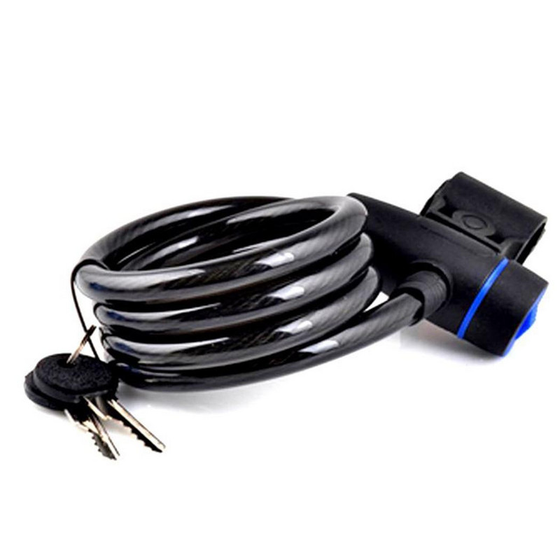 Încuietoare universală antifurt pentru bicicletă, bobină de cablu din oțel inoxidabil, pentru castel, bicicletă, bicicletă, MTB, încuietoare de securitate cu 2 chei
