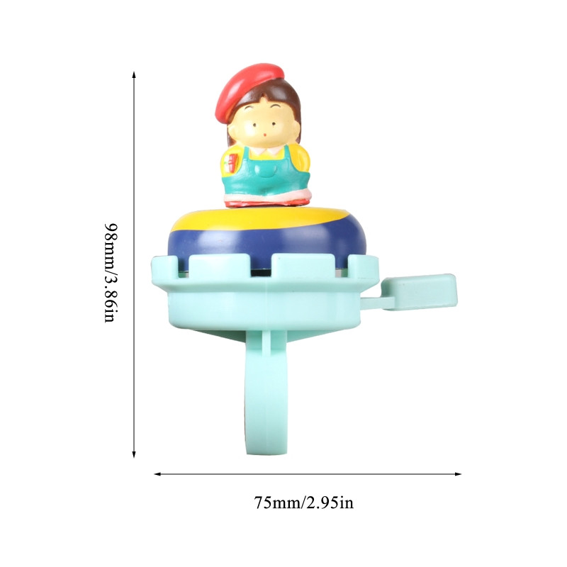 Crtano zvono za bicikl, rotirajuće za 360°, glasan i jasan zvuk, zvono za bicikl, slatko crtano zvono za bicikl, smiješno zvono za bicikl