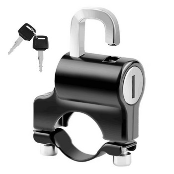 Μίνι φορητή κλειδαριά κράνους Αντικλεπτική κλειδαριά ασφαλείας ολομέταλ με 2 κλειδιά για ηλεκτρικό σκούτερ μοτοσυκλέτας τιμονιού 22-24 mm