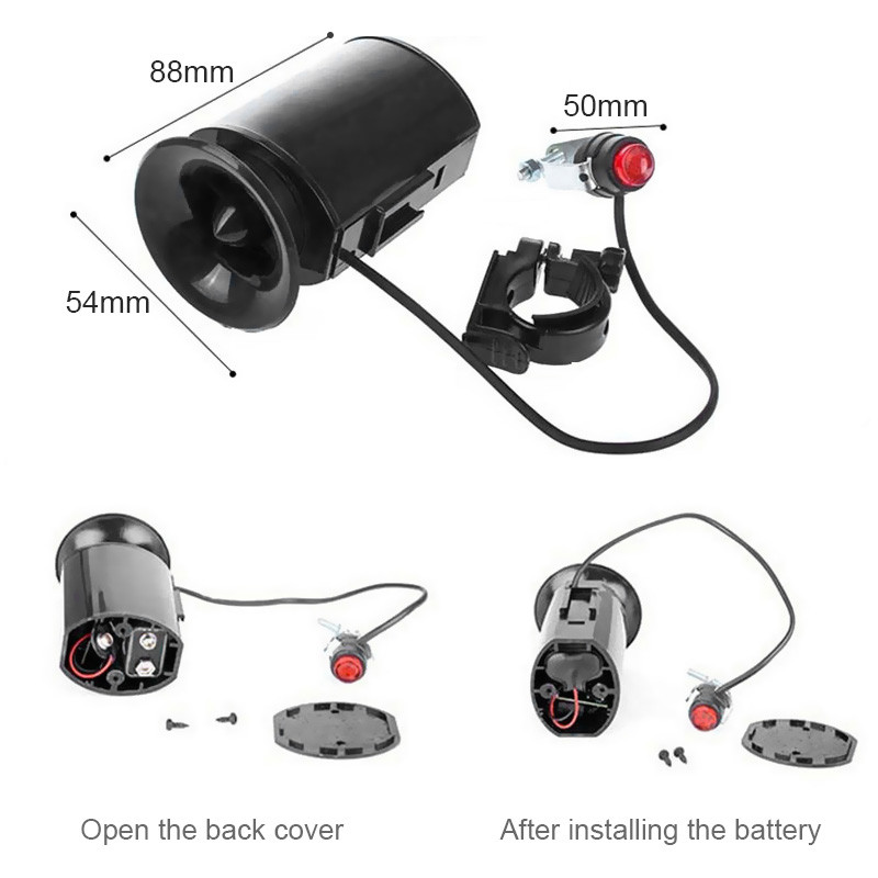 Dviračio garso signalas 6 garsų dviračio elektroninis varpas policijos sirena dviračio vairas, signalizacijos žiedas varpas kalnų keliu dviračių priedai