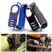 Kerékpáros lopásgátló motorkerékpár háromjegyű jelszó kombinációs biztonsági kötél Drótkötél sisakzár Biztonsági kötélzár