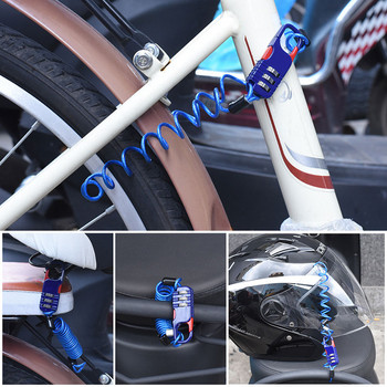 Αντικλεπτική μοτοσυκλέτα ποδηλάτου Τριψήφιος κωδικός πρόσβασης με συνδυασμό σχοινιού ασφαλείας Κλειδαριά κράνους με συρμάτινο σχοινί Κλειδαριά με σχοινί ασφαλείας