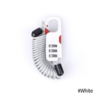 Kerékpáros lopásgátló motorkerékpár háromjegyű jelszó kombinációs biztonsági kötél Drótkötél sisakzár Biztonsági kötélzár