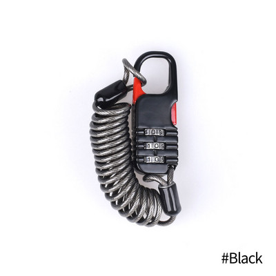 Kerékpáros lopásgátló motorkerékpár háromjegyű jelszó kombinációs biztonsági kötél Drótkötél sisakzár Biztonsági kötélzár