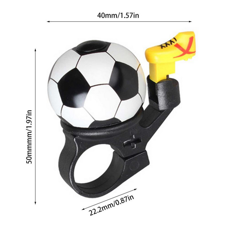 Clopoțel pentru bicicletă în formă de fotbal Nailon + aliaj de aluminiu Claxon pentru alarmă pentru bicicletă Sunet puternic și clar Claxon pentru bicicletă de munte Clopot Accesorii pentru biciclete