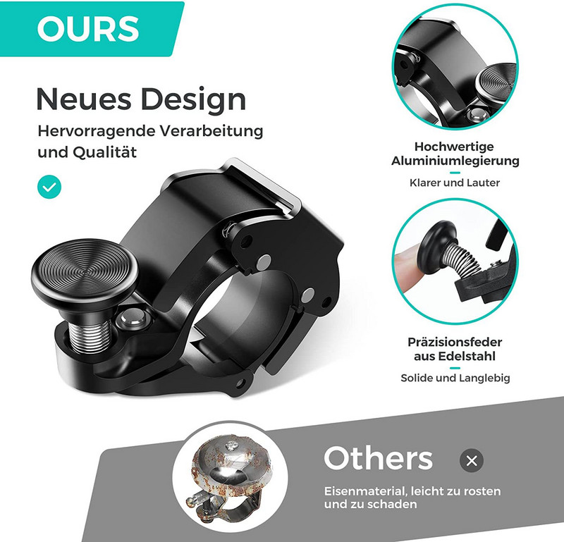 Roostevabast terasest jalgrattakella rõngas MTB jalgratta sarv jalgratta juhtraua kella terav helisignaal jalgrataste turvavarustuse jaoks