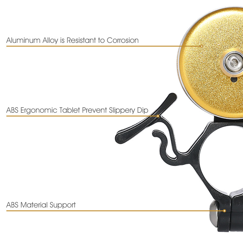 WEST BIKING Clopote obișnuit pentru bicicletă, aliaj de aluminiu, sunet clar, accesorii pentru biciclete